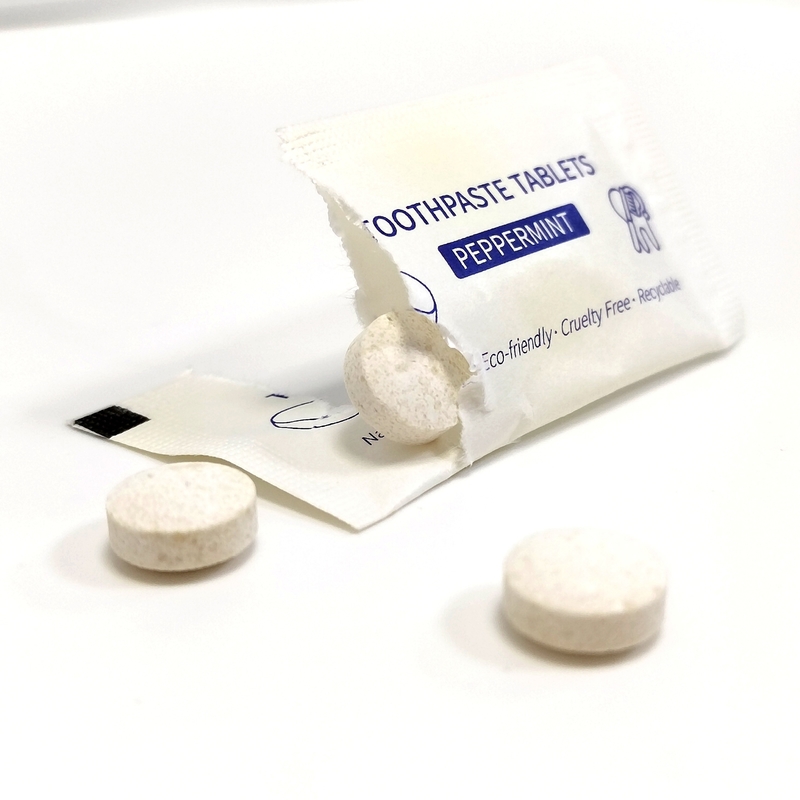 Hotel Travel Size Tabletki do wybielania zębów Stała pasta do zębów Organiczny środek do usuwania nieświeżego oddechu Pigułka do płukania jamy ustnej Mint