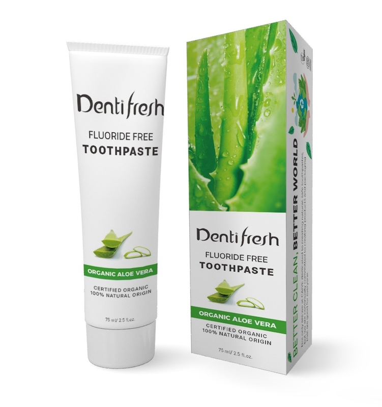 Nowy przyjazd Dentifresh certyfikowany organiczny aloes pielęgnacja zębów soda oczyszczona wybielanie zębów naturalny ekstrakt roślinny pasta do zębów