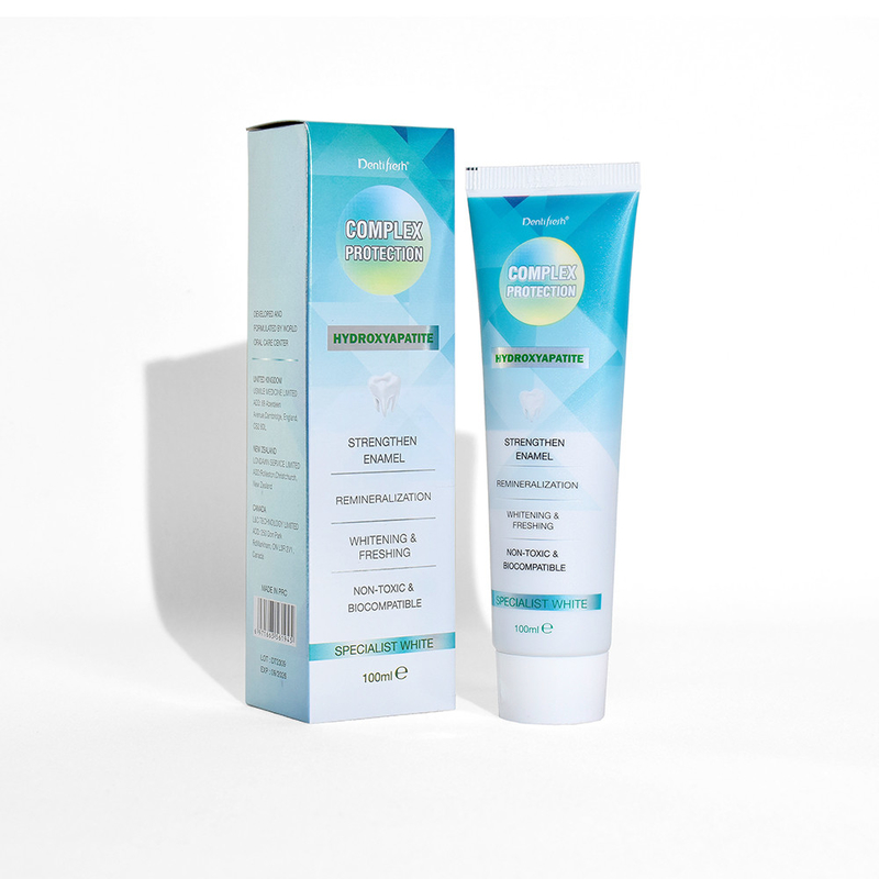 DENTIFRESH 100 g pasty do zębów z hydroksyapatytem, pasty do zębów o smaku miętowym, pasty do zębów dla dorosłych, pasty do zębów z logo