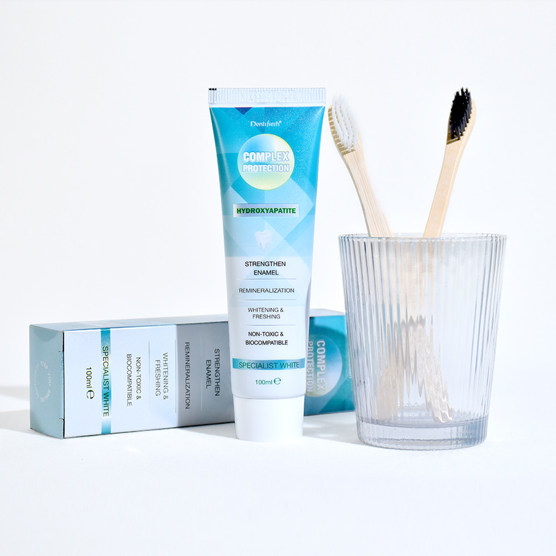 DENTIFRESH 100 g pasty do zębów z hydroksyapatytem, pasty do zębów o smaku miętowym, pasty do zębów dla dorosłych, pasty do zębów z logo