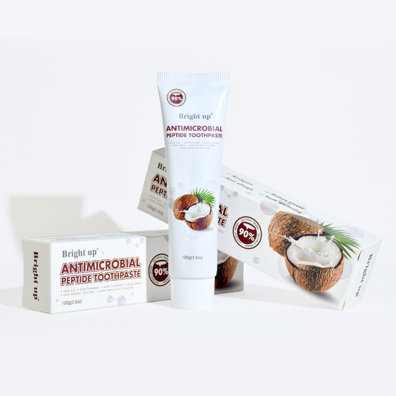 Wysokiej jakości Brilliant up Antimicrobial Peptide pasta do zębów, 100g (3,5 oz) Per Tube olej kokosowy hurtowy