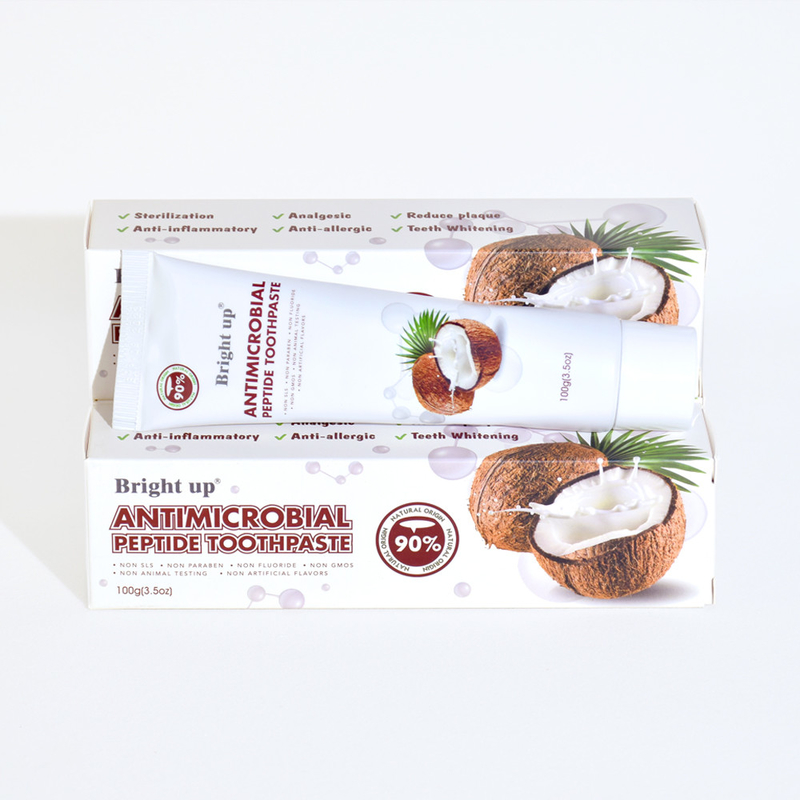 Wysokiej jakości Brilliant up Antimicrobial Peptide pasta do zębów, 100g (3,5 oz) Per Tube olej kokosowy hurtowy