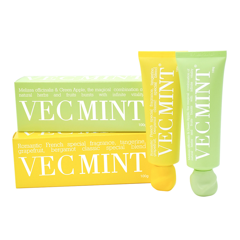 VECMINT 100g pasty do zębów: Uwolnij żywotność jamy ustnej za pomocą magicznych naturalnych ziół i owoców (Melissa officinalis i zielone jabłko)