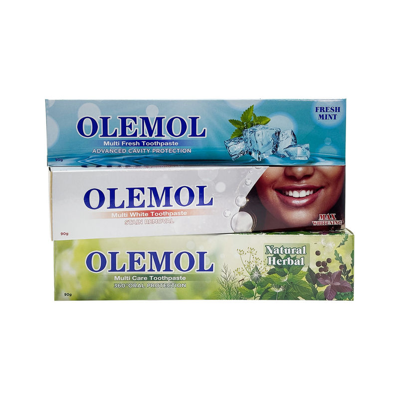 OLEMOL Multi White Pasta do zębów 90g - Formuła Max Whitening & Stain Removal dla skutecznego wybielania zębów i codziennej pielęgnacji jamy ustnej