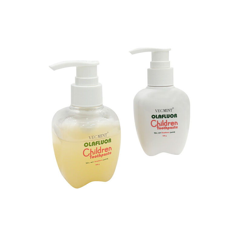 Pasta do zębów dla dzieci OLAFluor firmy VECMINT - 100g butelka z pompką, smak truskawkowy, bezpieczna pasta do zębów dla dzieci do codziennej higieny jamy ustnej