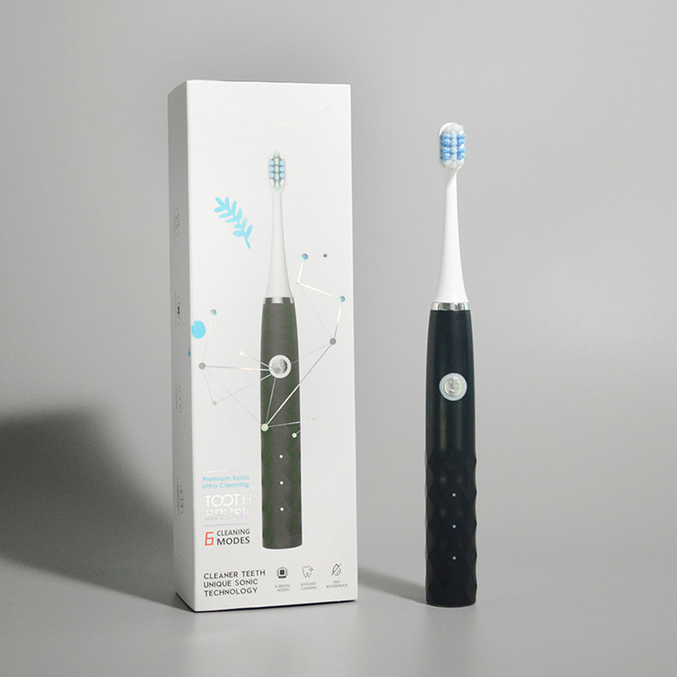 Wholease Long Lasts Akumulatorowa wodoodporna szczoteczka elektryczna IPX7 Smart Reminder z 4 główkami szczoteczki